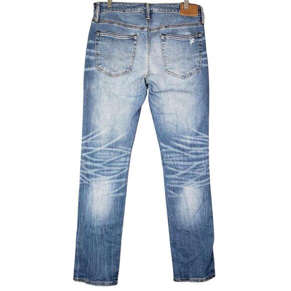 American Eagle AE Jeans Men’s Size 31x32 Flex Denim Slim 5-Pocket Distressed - Picture 3 of 11